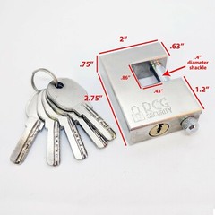 Heavy Duty 70mm Padlock/Chain Rectangular Lock *KEYED SAME/DIFF* U-Shaped 74mm