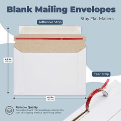 100 Pack 6.5″ x 4.5″ Rigid Mailers Self Sealing Flap, Bulk Cardboard Envelopes