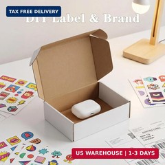 WIFTREY 7X5X2 Shipping Boxes Set of 30, 7X5X2 White Corrugated Cardboard Box for