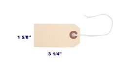 1000- 3 1/4″ x 1 5/8″ Size 2 Manila Inventory Shipping Hang Tags with String