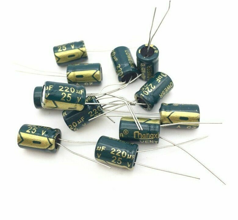 10pcs/set 220uf 25v 105c radial electrolytic capacitors USA SHIPPING