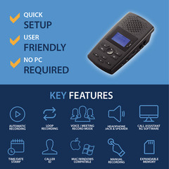 TR600 LANDLINE PHONE RECORDER | CALL ASSISTANT SD RECORDER | 16GB | USA SHIPPER