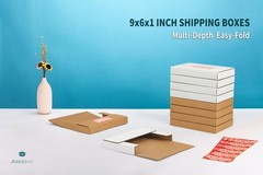9x6x1 Inch Shipping Boxes for DVDs, CDs, Books Mailing, 50 Pack | Multi-Depth…