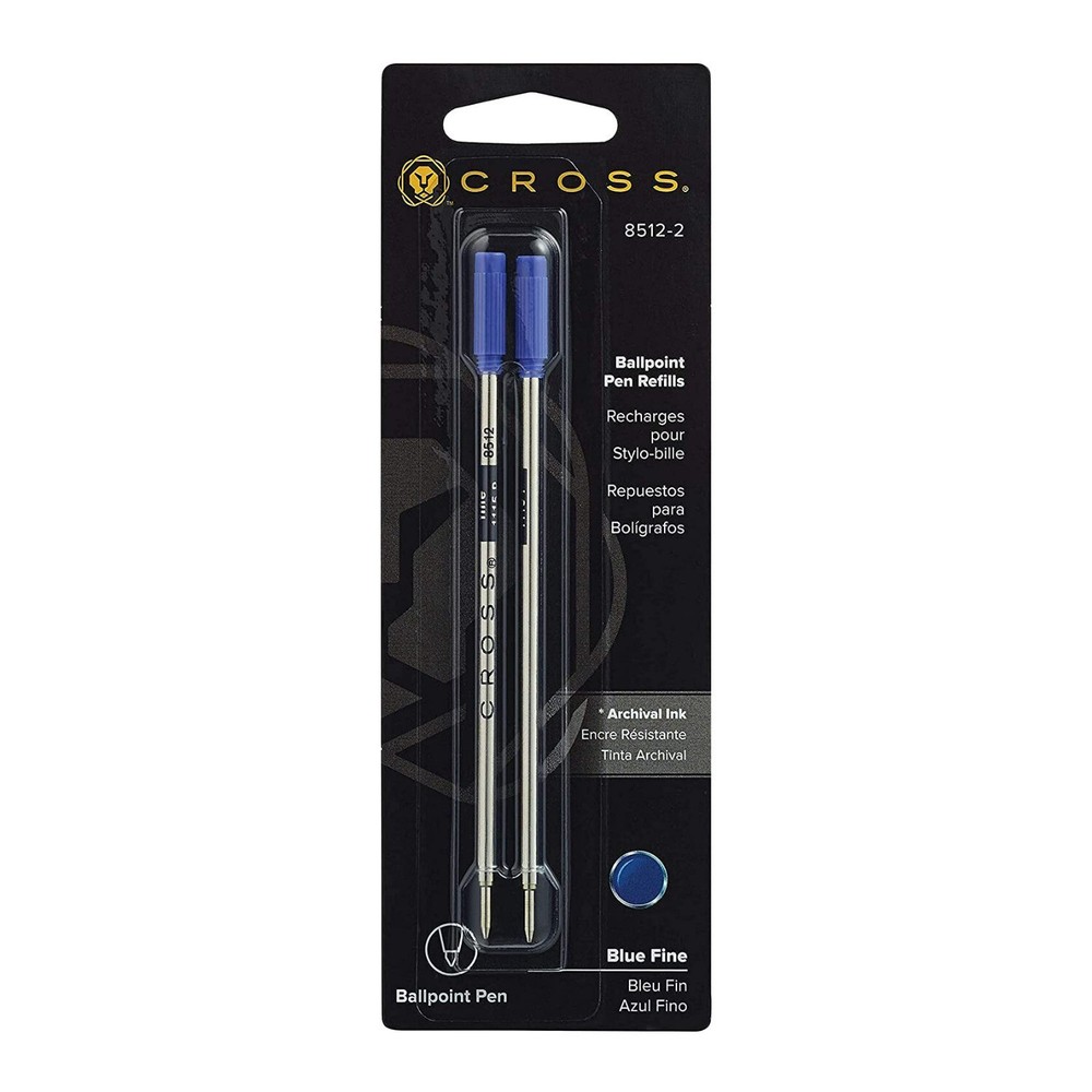 Cross Fine Tip Ball Pen Refill Pack of 2 Compatible with Cross Ball Pen Blue