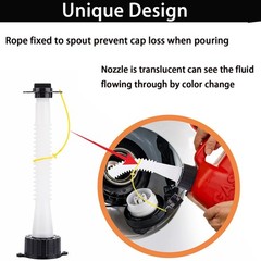 Replacement Gas Can Spout Flexible Pour Nozzle with Vent Cap 1 2 5 Gallon
