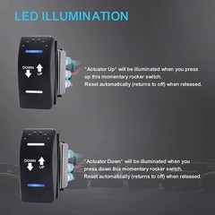 Compact DPDT Rocker Switch with Built-in LED and Easy Installation Adaptors
