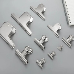 6 pcs Stainless Steel Binder Clips Strong Metal Paper Clamps