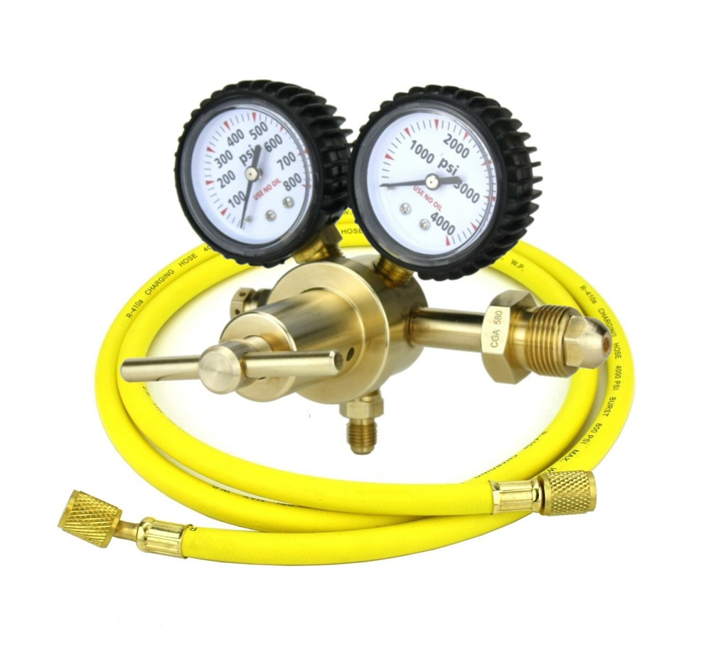 Nitrogen Gas Regulator 0-600 PSIG HVAC Purging, Pressure Charge with Hose – SÜA