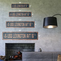 USS LEXINGTON AVT 16 Vintage Street Sign us navy ship veteran sailor rustic gift