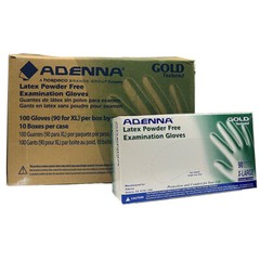 ADENNA Gold Textured Latex Exam Gloves Powder Free, 10bxs/Case ON SALE PRICE!!!