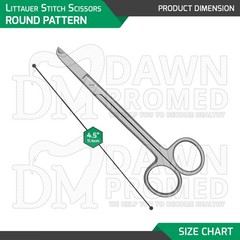 3 Pcs Littauer Stitch Scissors 4.5″ Round Pattern Surgical Dental Instrument Set