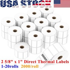1″x2 5/8″ Direct Thermal Shipping Labels 2000/Roll FBA UPC Label for Rollo Zebra
