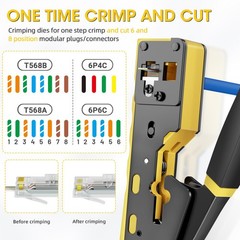 RJ45 Crimping Tool Ethernet Crimp Tool Crimper for RJ11/RJ12 Standard, RJ45 P…