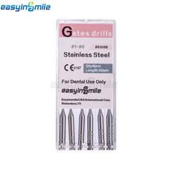 Easyinsmile Dental Endodontic Gates Glidden Drills 32mm Rotary Engine Burs #1-6
