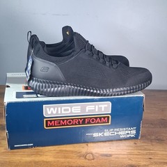 SKECHERS Work Cessnock Slip Resistant Wide Memory Foam Black Men’s 12
