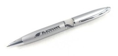 5ct Misprint Premium Executive Metal Pens: HUB PEN Lombardo Marble Trim SILVER