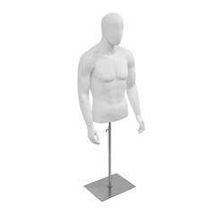 Male Mannequin Torso Manikin Dress Form 4.27-6.56ft Height Adjustable Detachable