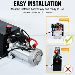 Double Acting Hydraulic Pump Dump Trailer 8 Quart 12V DC Unit Pack Power Unit