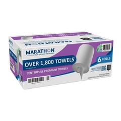 Marathon Centerpull Premium White 1-Ply Paper Towels 6 Rolls, 300 Sheets/Roll