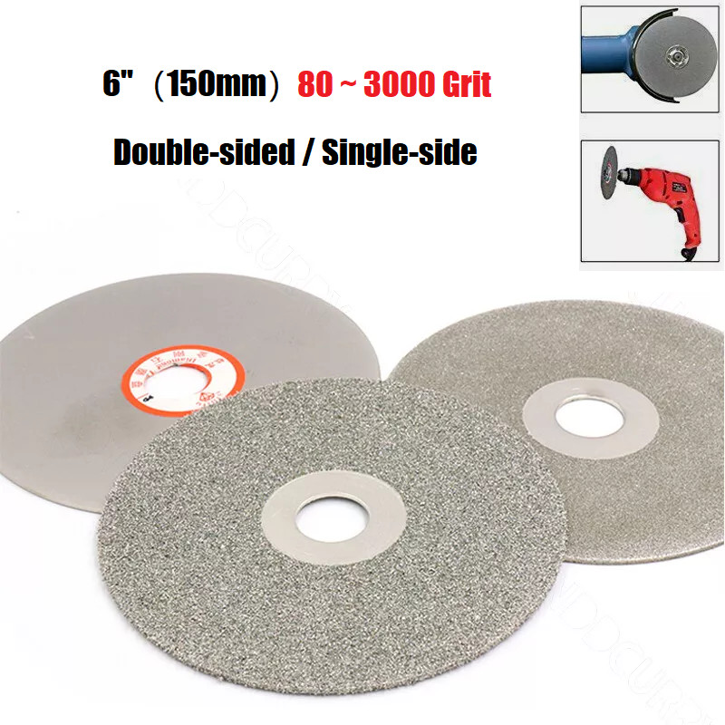 6″ inch 150mm Diamond Coated Flat Lap Wheel Grinding Disc Wheel 80-3000 Grit