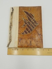 Natural Paper Leaves Cover w/Recycled Paper Notebook/Scrapbook w/Fish Indonesia