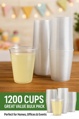 Metro Source 7 oz Clear Plastic Cups 1200 Count | Durable Disposable PP Cups