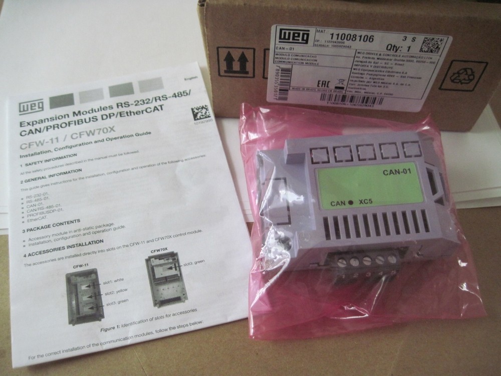WEG 11008106 Communication Module CAN-01 for CFW11 CFW11M CFW700 Var Spd Drives