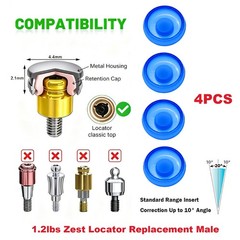 Dental Zest Locator Overdenture Attachment System Compatible Multiple Implant