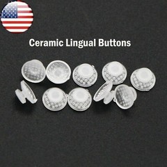 US Dental Orthodontic Composite Ceramic/Metal Lingual Button Bondable Round Base