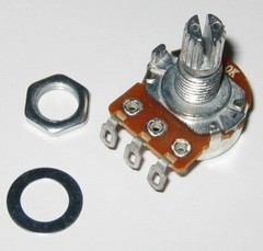 Audio (A) Taper 50k Ohm Potentiometer – 6mm (1/4″) Shaft – 1/8 Watt 50000 Ohm