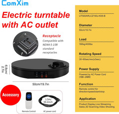19.7In/50Cm Large Motorized Rotating Display Stand,400Lb Capacity Electric Rotar