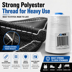 New 6 Cones 100% Polyester White Thread for Portable Bag Closer Stitcher