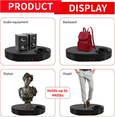 19.7In/50Cm Large Motorized Rotating Display Stand,400Lb Capacity Electric Rotar