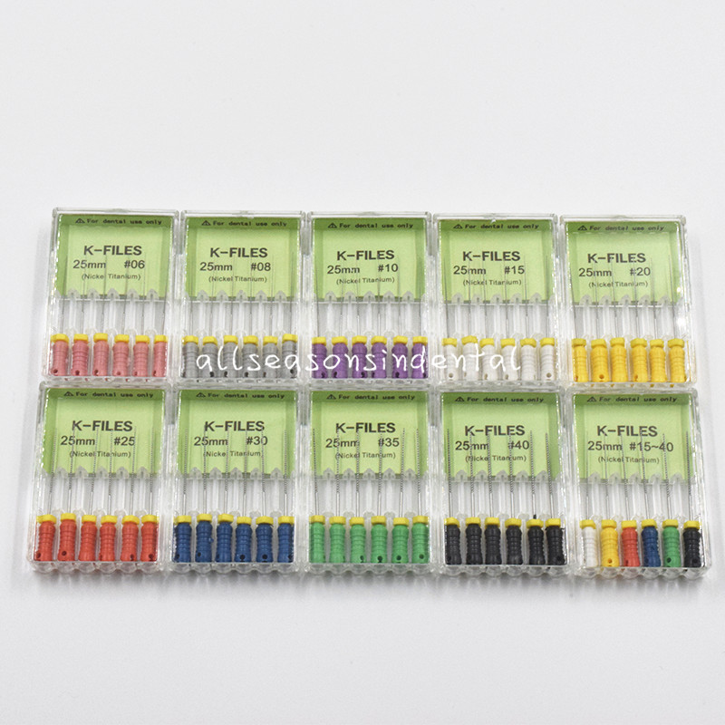 6 Pcs/Pack Dental NITI Endodontics H/K-Files 21/25/31mm Root Canal Hand Use File