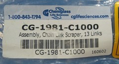 CHEMGLASS CHAIN LINK SCRAPER FOR 1000 ML FLASKS NEW OLD STOCK FREE SHIPPING