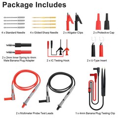 21pcs Multimeter Test Lead Kit Alligator Clip Back Prob Wire Tool for Automotive