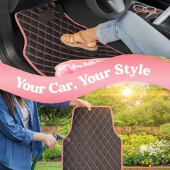 Carbella Diamondluxe Faux Leather Floor Mats Universally Sized Diamond Stitched