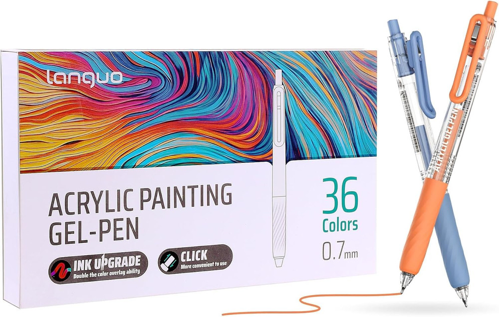 Acrylic Colored Pens, 0.7Mm Fine Point Acrylic Paint Retractable Pastel Gel Pens