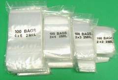 1600 Zip Seal Lock Bags 2mil Assorted 400 Each Sizes 2×2 2×3 3×4 4×6 Total 1,600