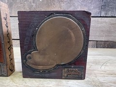 Vintage Pair Mayer China Original Pattern Copper Printers Blocks Pittsburgh PA