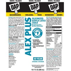 (8 Pack) DAP Alex Plus White Acrylic Latex Caulk Plus Silicone 10.1 oz Paintable