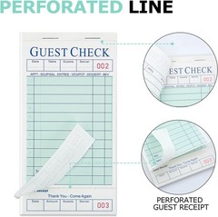 300 Guest Check Books 6 Pack Of 50, for Servers, Server Note Pads, Waitresses