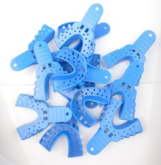 12pcs Dental Impression Tray Perforated Plastic Upper Lower S M L XL Durable