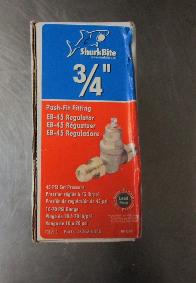 sharkbite EB45 3/4 Inch Single Union Pressure Regulating Valve PRV 45 PSI