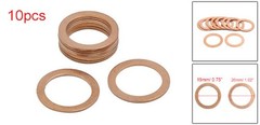 10pcs 19mm Inner Diameter Copper Washers Flat Sealing Gaskets Ring