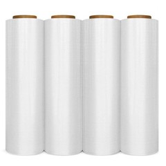 Industrial Stretch Wrap Film – 18″ x 1500 ft, 80 Gauge, Clear – 4 Rolls per Case