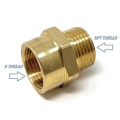 G Thread (Metric BSPP) Female to NPT Male Adapter – Lead Free (3/8″ x 3/8″)