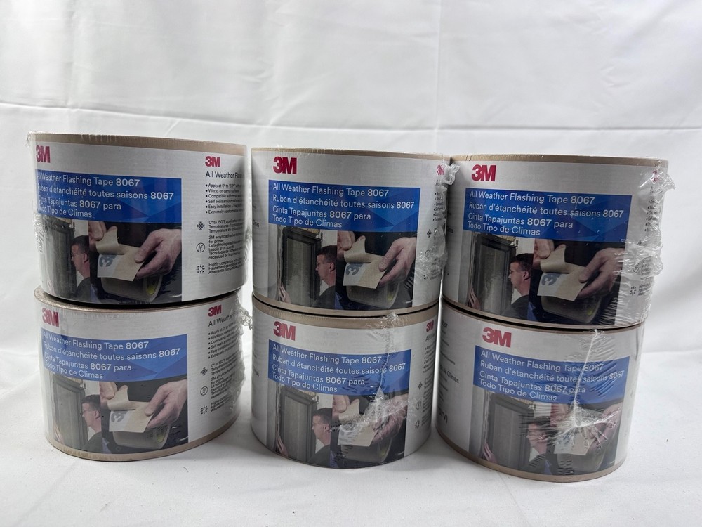 Lot of 6 3M 8067 All Weather Flashing Tape 4″ x 75′ Window Door Sealing