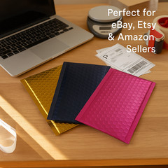 Matte Metallic #000 4×8 Poly Bubble Mailers Self-Seal Privacy Durable Envelopes
