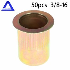 50Pcs 3/8-16 Rivet Nut Rivnut Insert Nutsert Carbon Steel Zinc Plated